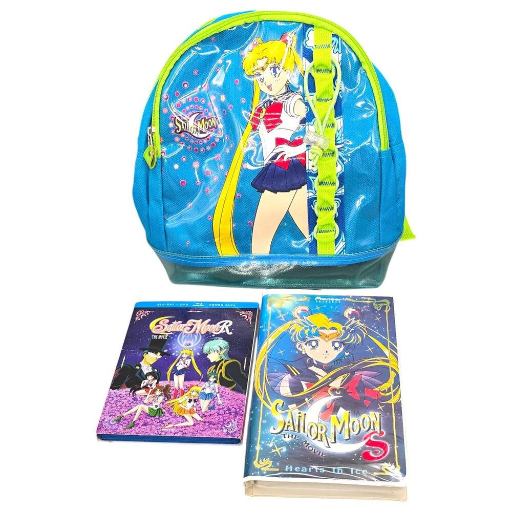 Sailor Moon Bundle Backpack VHS DVD Movie Set Anime Toei Animation Vtg Lot